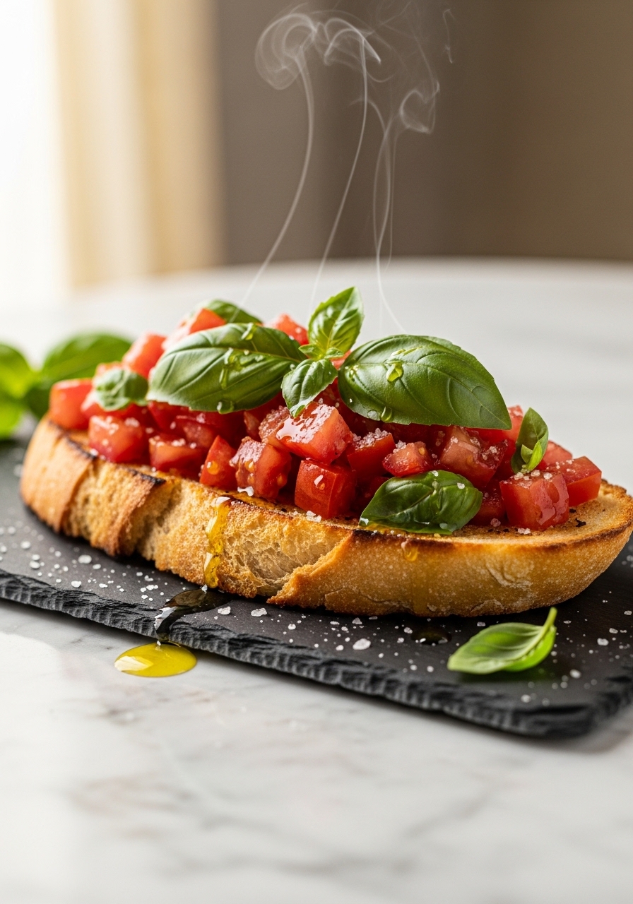 Bruschetta al pomodoro e basilico
