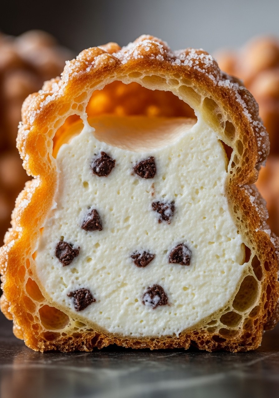 Cannoli siciliani ripieni di crema di ricotta con gocce di cioccolato, arancia candita e granella di pistacchi di Bronte su vassoio bianco