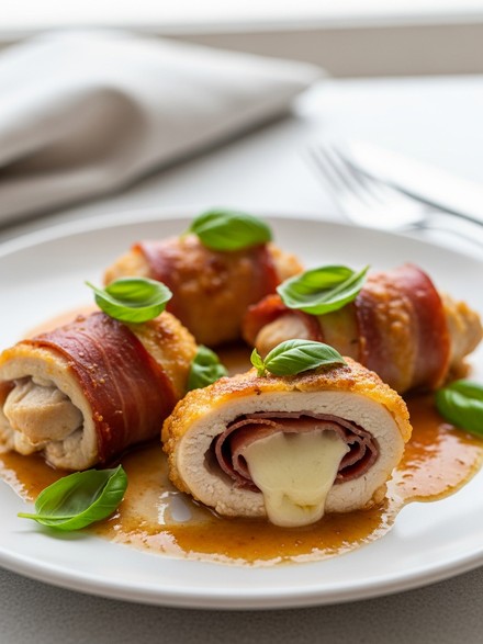 Involtini di Pollo Ripieni — Prosciutto, Provola e Basilico