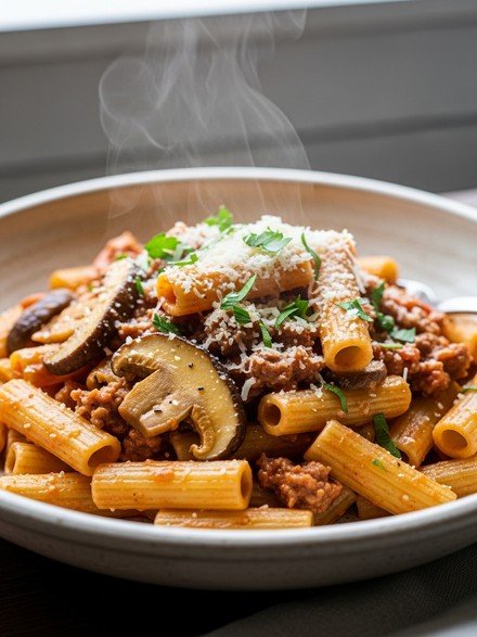 Pasta alla Boscaiola — Funghi, Salsiccia e Crema