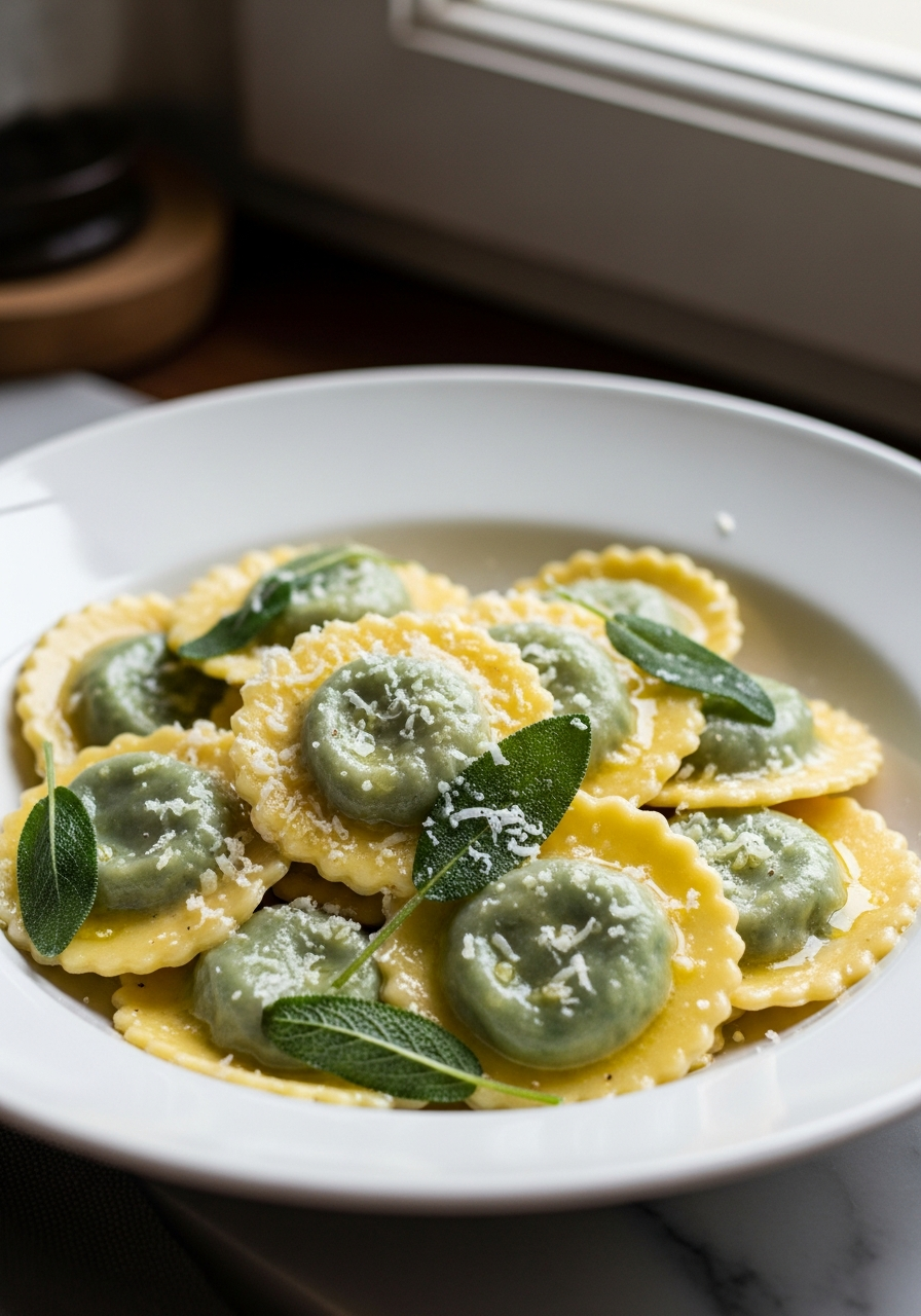 Ravioli Ricotta e Spinaci Fatti in Casa — La Pasta Ripiena Italiana Perfetta