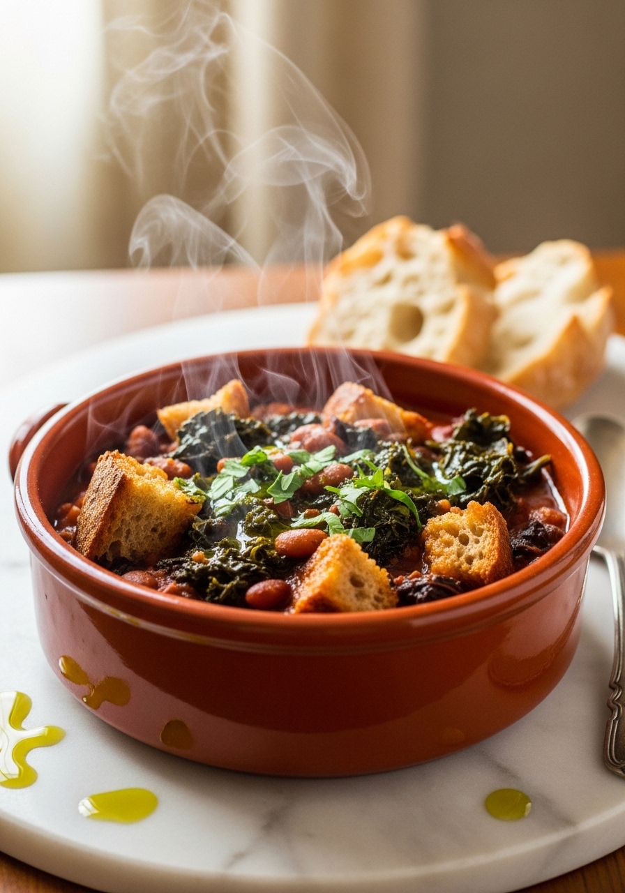 Ribollita toscana con cavolo nero e fagioli