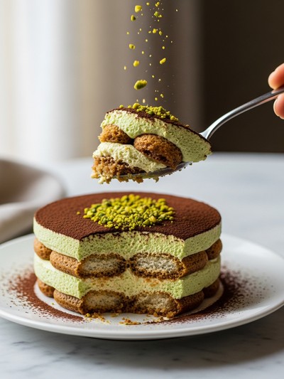 Tiramisù al Pistacchio — La Ricetta Virale del Momento — dettaglio