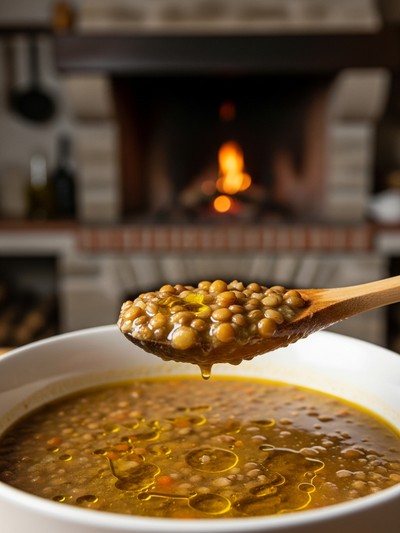 Zuppa di Lenticchie Italiana — Cremosa e Proteica — dettaglio